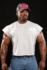 GYM DEVIL CAPPED SLEEVE SPORTS GRAY CREW NECK TEE