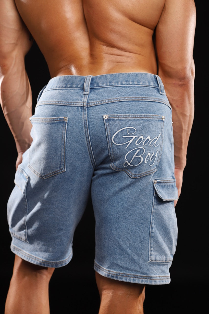 GOOD BOY DENIM CARGO SHORTS