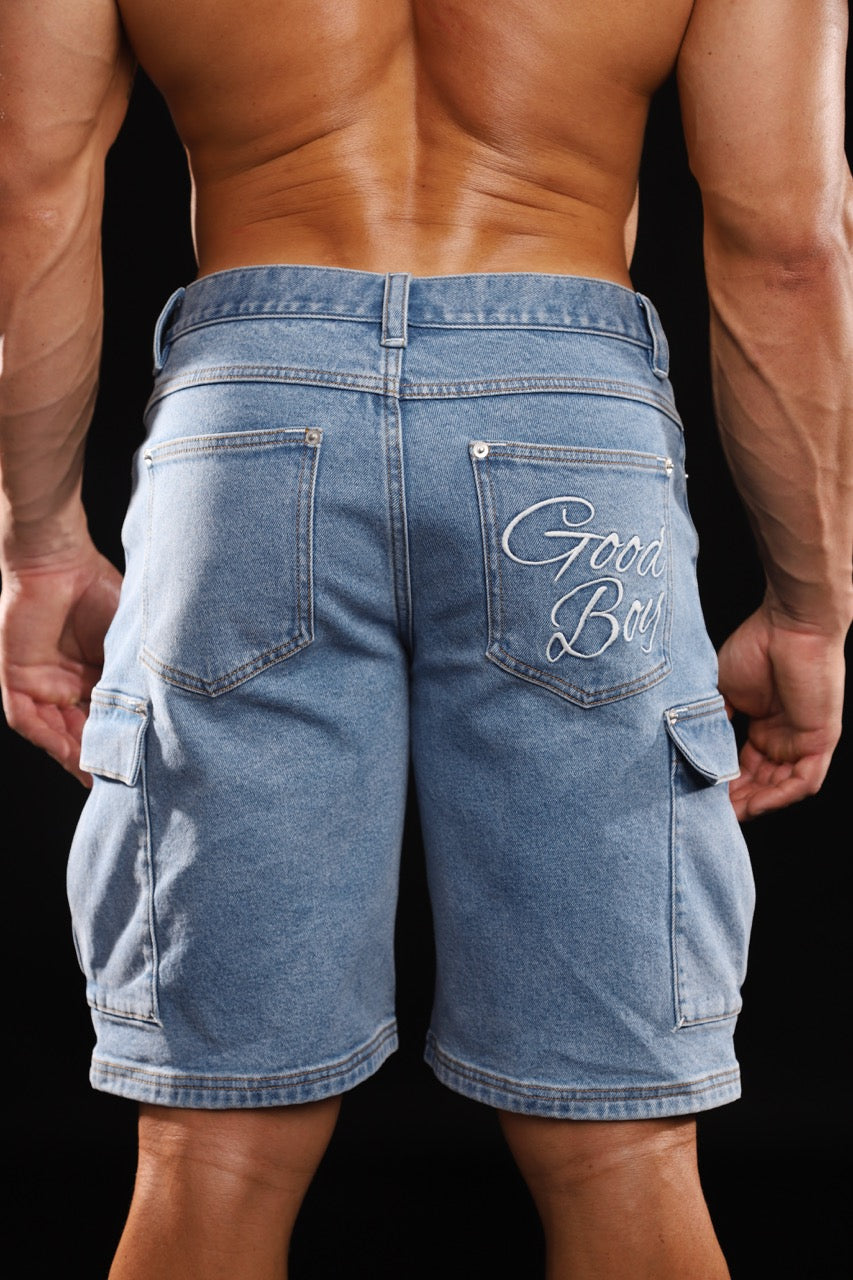 GOOD BOY DENIM CARGO SHORTS