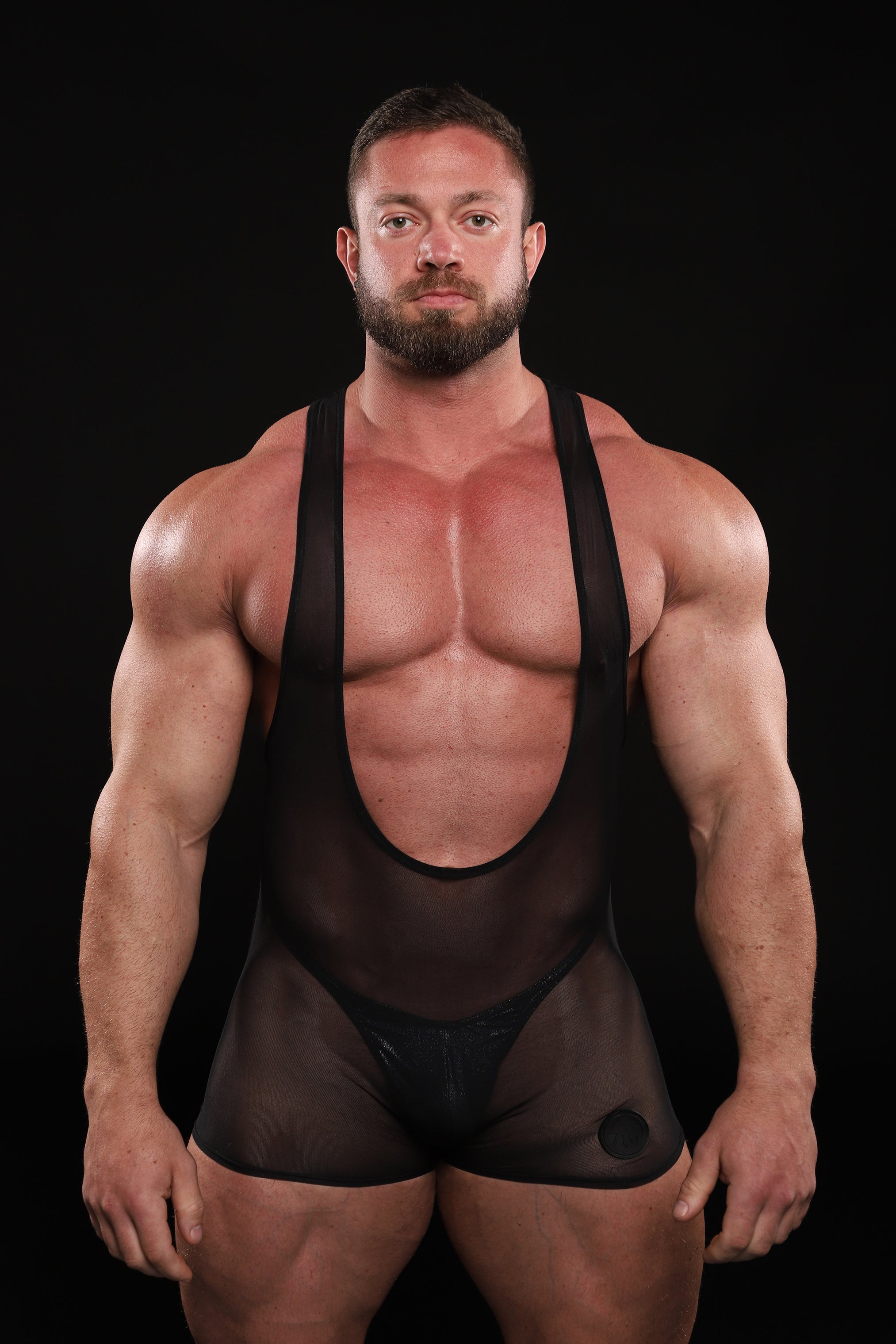 Sheer Black Suplex Wrestle Suit