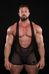 Sheer Black Suplex Wrestle Suit