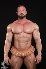 PLEATED RUBBER THONG SKIRT SEMI TRANS PEACH