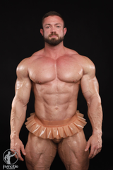 PLEATED RUBBER THONG SKIRT SEMI TRANS PEACH